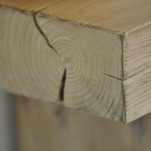 Solid console reclaimed wood